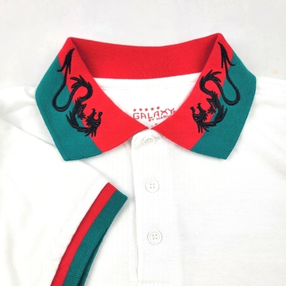 NWT Galaxy‎ By Harvic white dragon polo